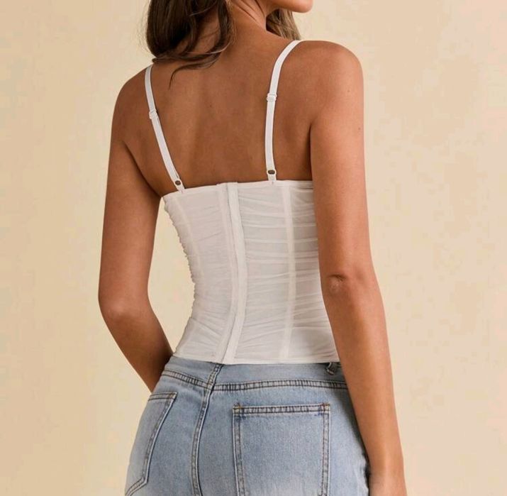 Дамски потник, стил корсет с вграден сутиен с банели