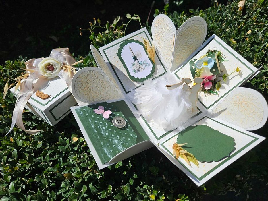 Експлодираща кутия за сватба, място за пари и пожелание