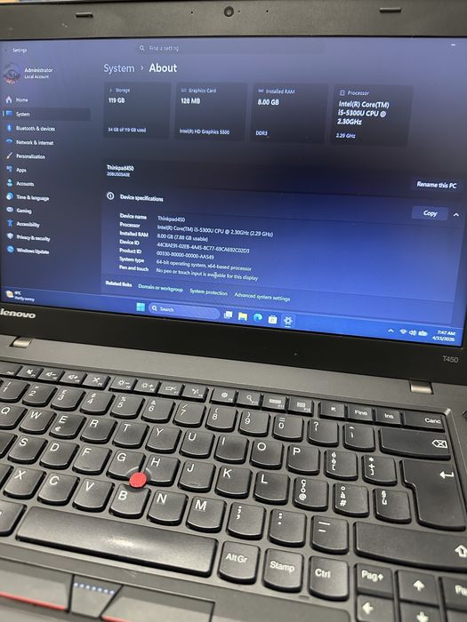 Laptop Lenovo Thinkpad T450