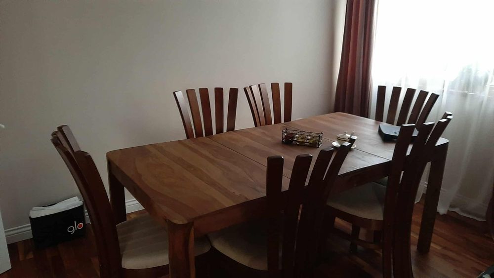 Трапезна маса, 180x90x77 cм, шишамово дърво масив