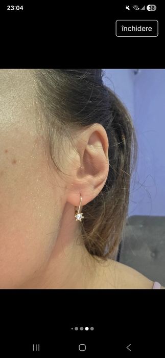 Cercei aur 14 k 585 cu închizătoare care nu deranjeaza