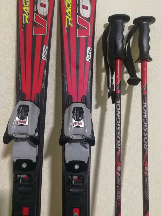 Лыжи детские Volki и палки Rossignol