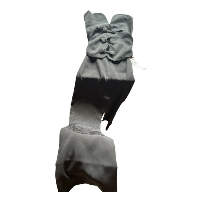 Елегантен черен гащеризон с панделки – нов