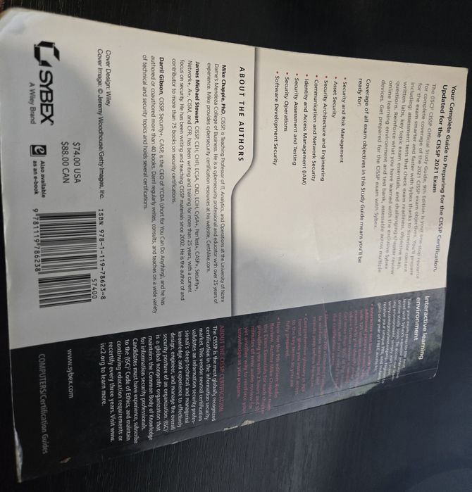 Carte CISSP Official Study Guide Ninth Edition