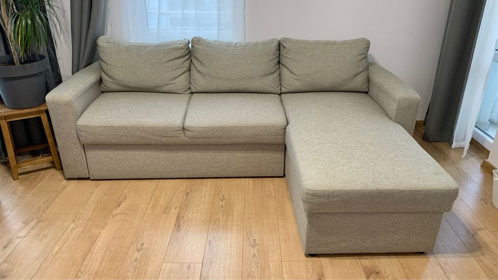 Триместен разтегателен диван с ракла под лежанката