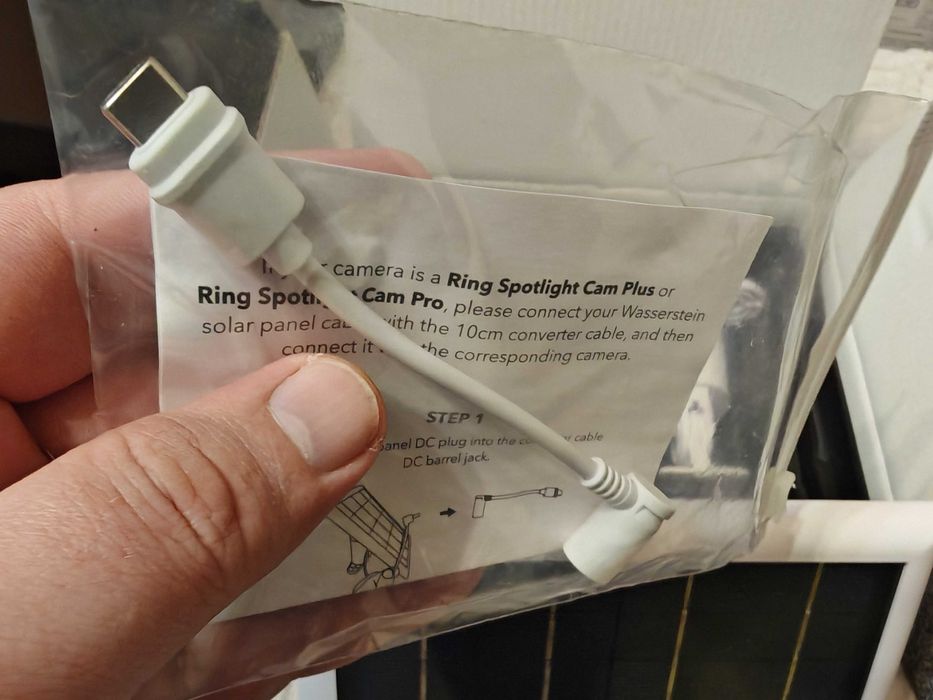 Wasserstein Solar Panel за Ring камери USB-C + стойка Соларен панел за външни камери