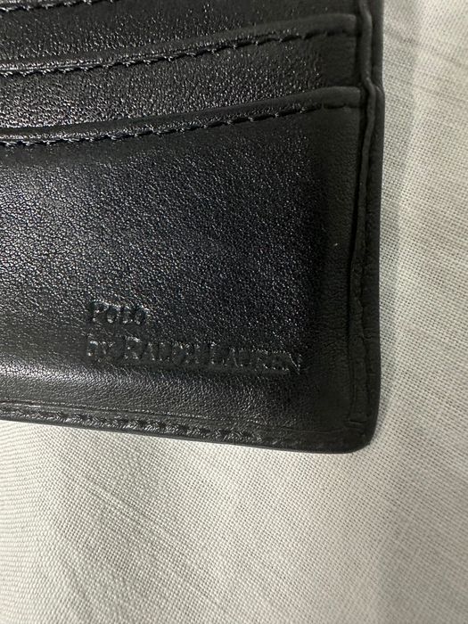 Portofel Bărbați Polo Ralph Lauren, Piele Naturală Neagră, Model Bifold cu Fereastră ID