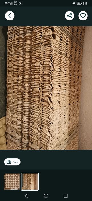 Картони за яйца, Талаш и изрезки от дървени греди