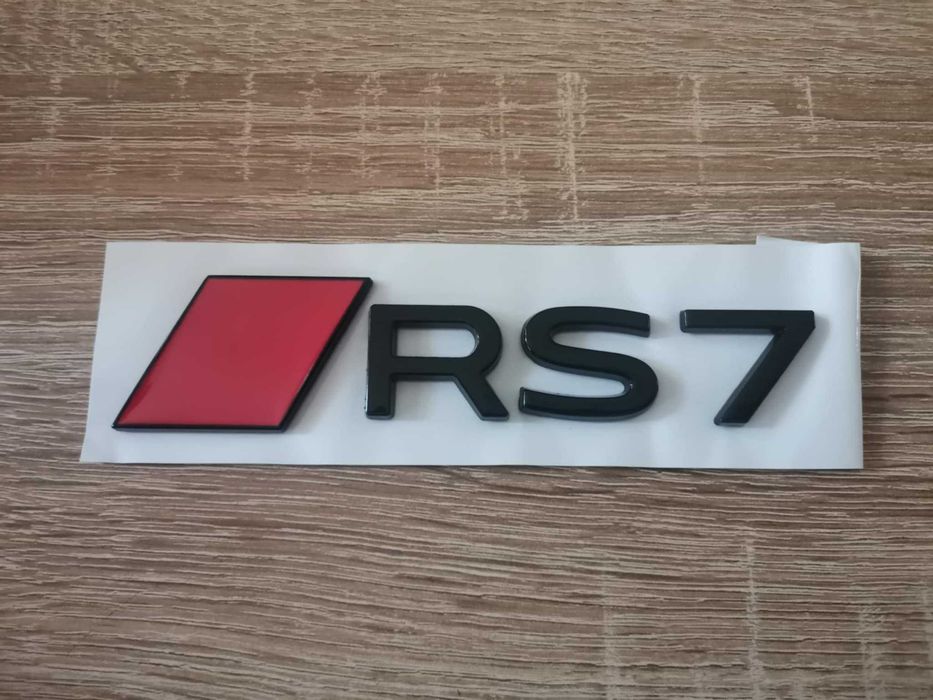 емблема Audi RS7 нов стил черно с червено