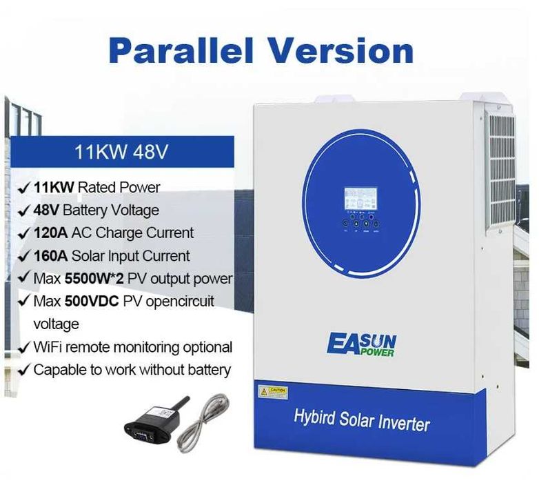 Invertor 11KW Hybrid EaSun baterii monofazic trifazic paralel offgrid
