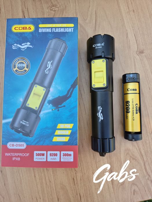 Водолазен LED фенер COBA -D505 с яркост 1000 lm за дълбочина до 300м