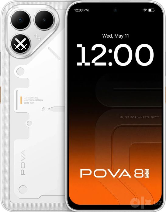 Игровой смартфон Tecno Pova 8 8/256 GB белый и черный