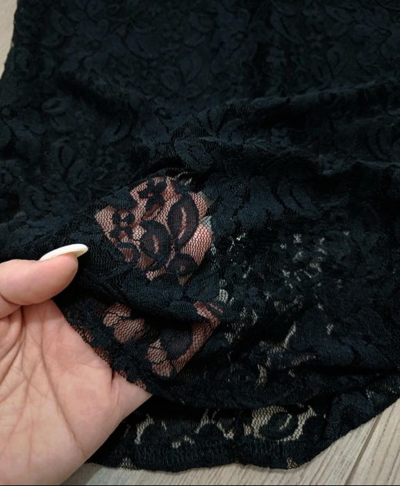 Rochie neagra dantela ocazie material elastic