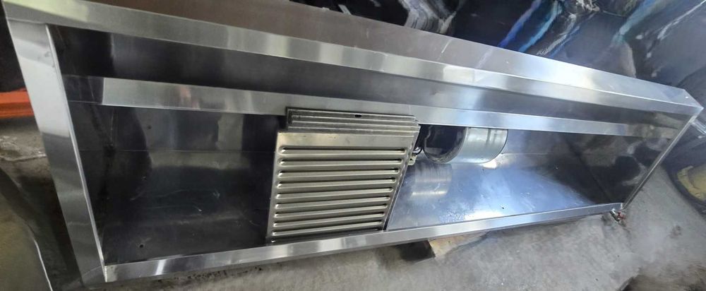 Hota inox + turbina + potentiometru, scaune + mese restaurant, masa rece inox, frigidere