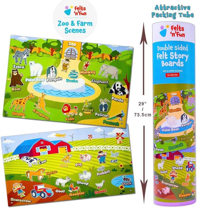 Двустранна пухкава дъска от филц без гънки за малки деца, интерактивна