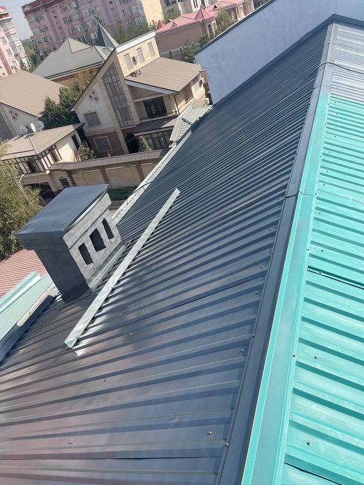 Покраска крыши домов, решёток и навесов Томларни Дарвозаларни буяш