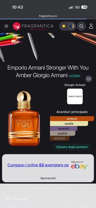 Parfum Stronger With You Amber