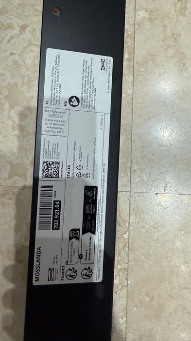 Polita MOSSLANDA IKEA , neagra, 115 cm