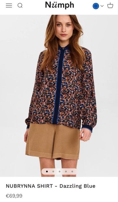 Разкошна риза с флорален десен NÜMPH