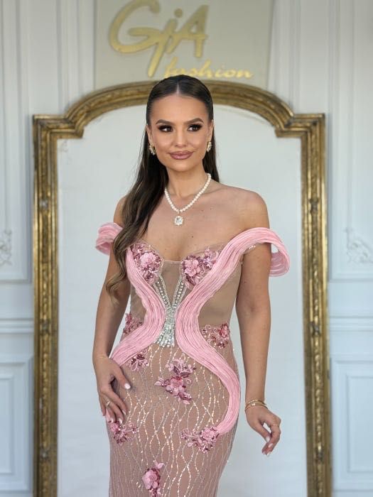 Rochie de nașă roz mărimea S
