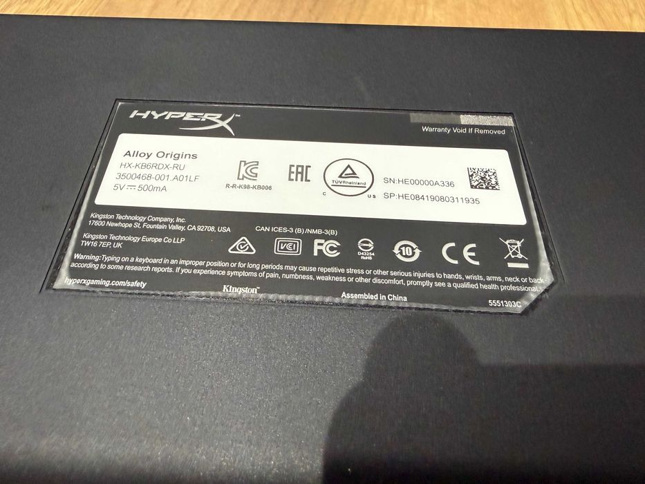 Клавиатура HyperX Alloy Origins — механическая клавиатура