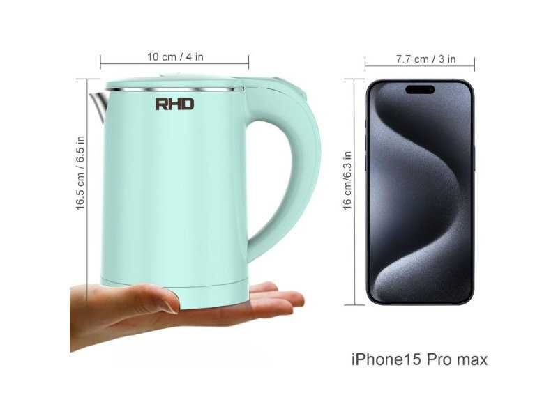 Компактна Електрическа Кана за Вода RHD LG-A500, 0.5L, Зелена