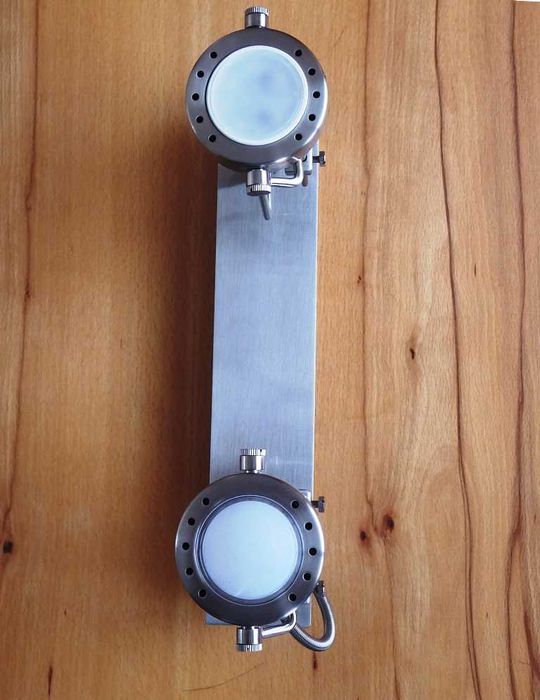 Двоен иноксов аплик (за стена или таван) с индустриален дизайн