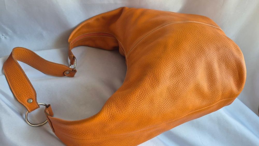 Geanta piele naturala Italia orange