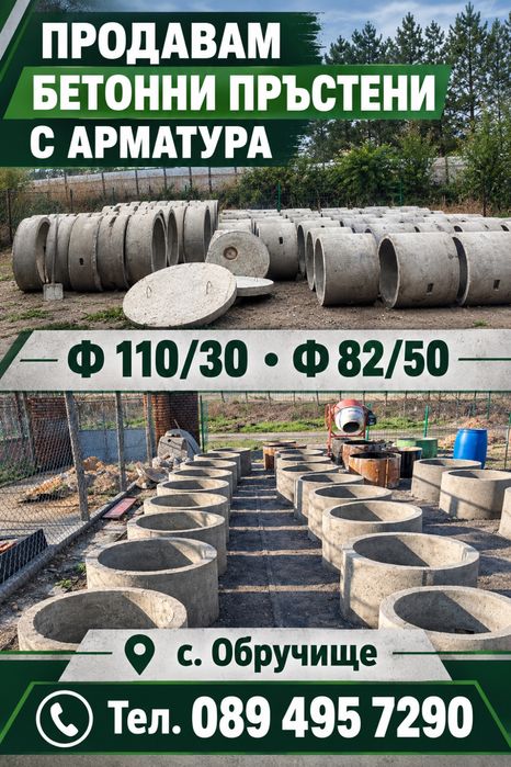 Бетонни пръстени с арматура