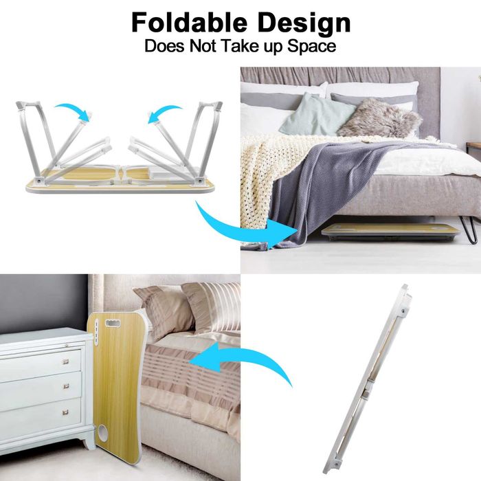 Masuta laptop pliabila pentru pat/canapea cu 4 USB, sertar