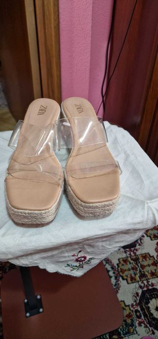 Papuci dama Zara silicon transparent