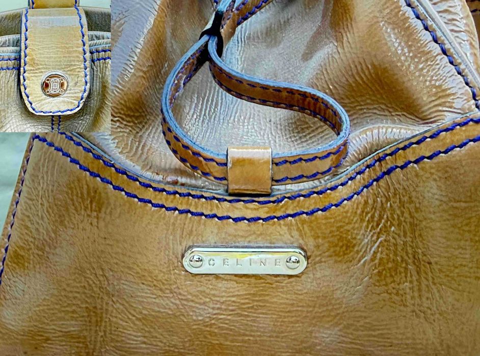 Celine Cargo Glossy Ombre Maro Geanta Umar Piele Medie Original