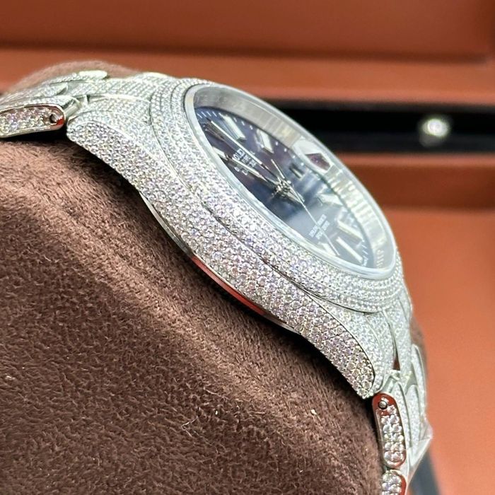 rolex datejust pave blue dial 41,mm