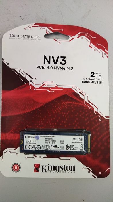 Новый Kingston NV3 2TB PCIe 4.0 NVMe M.2 SSD