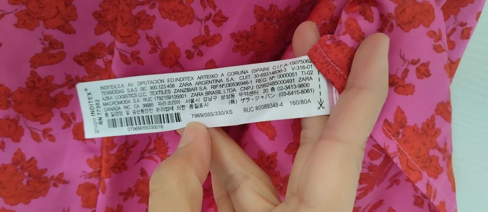 Zara mini Dress red and pink printed