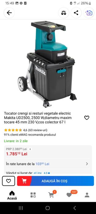 Tocator crengi makita ud2500