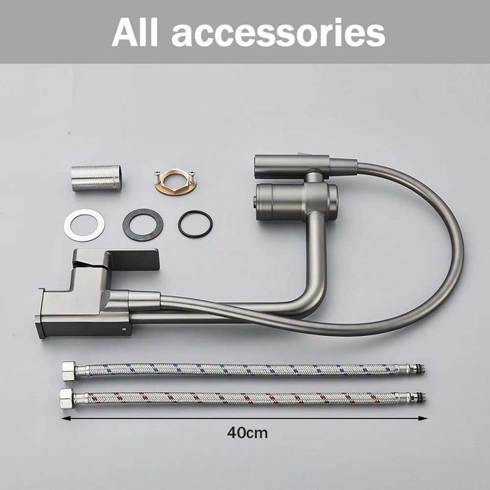 Модерен смесител за кухненска мивка с вграден филтър за вода