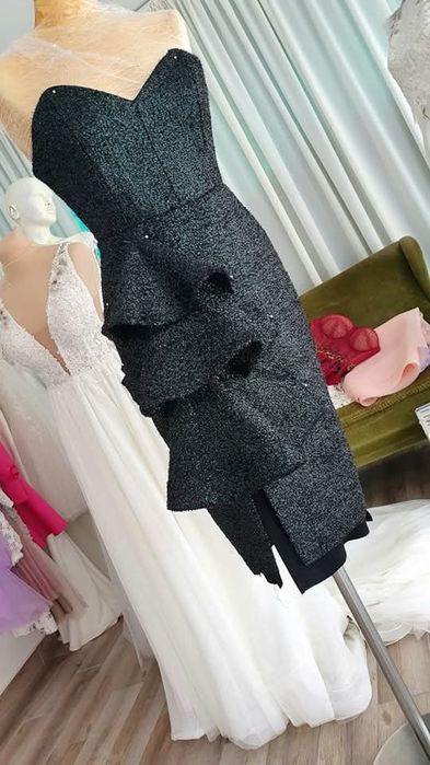 Rochie din material cu mini paiete, XS-S