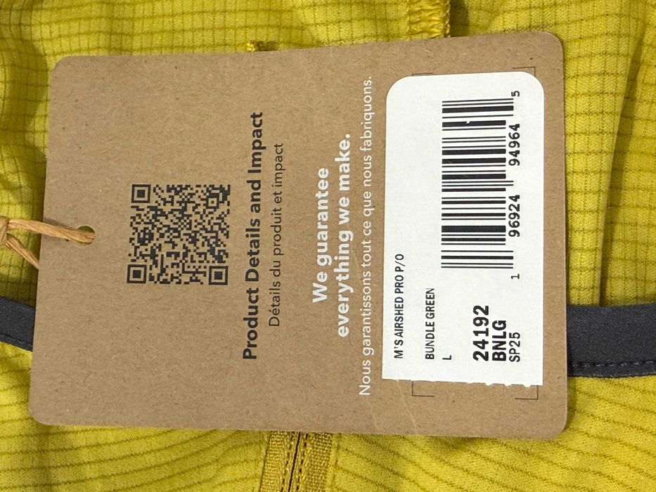 Продавам ново яке за бягане Patagonia Airshed Pro P/O, Bundle Green, размер L