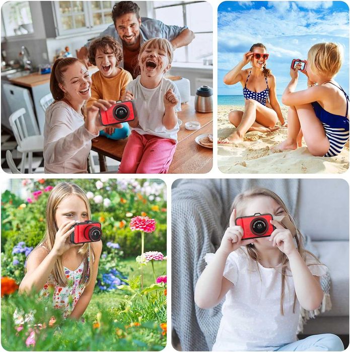uleway Детска цифрова камера със селфи 48MP 1080P HD 3,5-инчов екран