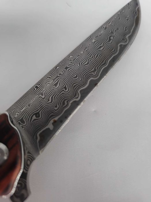 Cuțit Pliabil din Otel De Damasc Veritabil - Oțel Japonez lucrat Manua