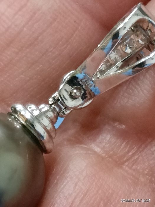 Vind pandantiv din aur 18kt cu diamant și perlă Tahiti