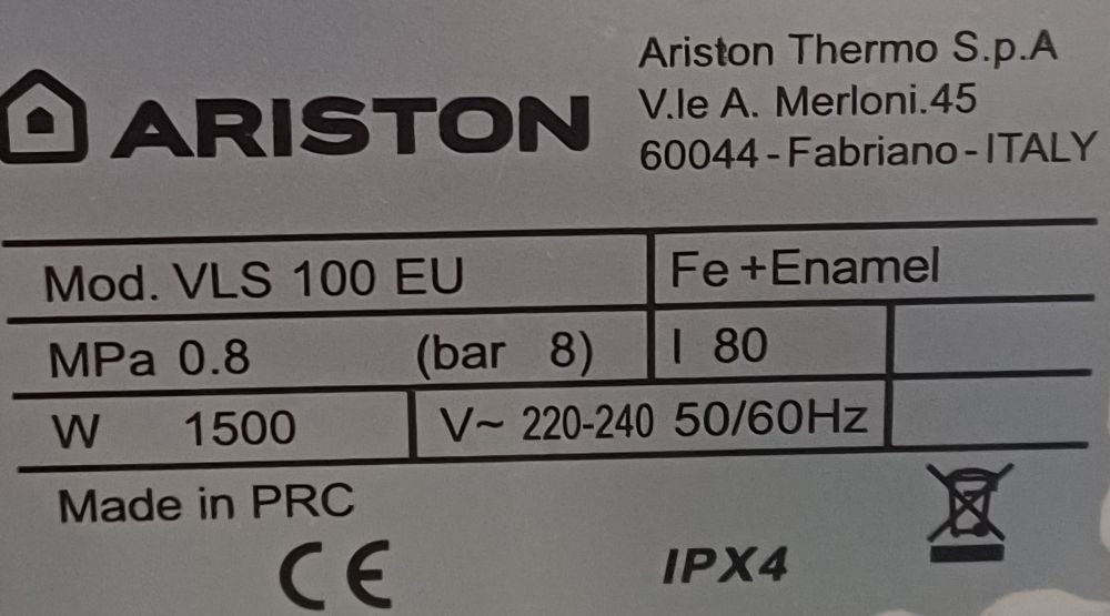 Boiler 80 l ariston
