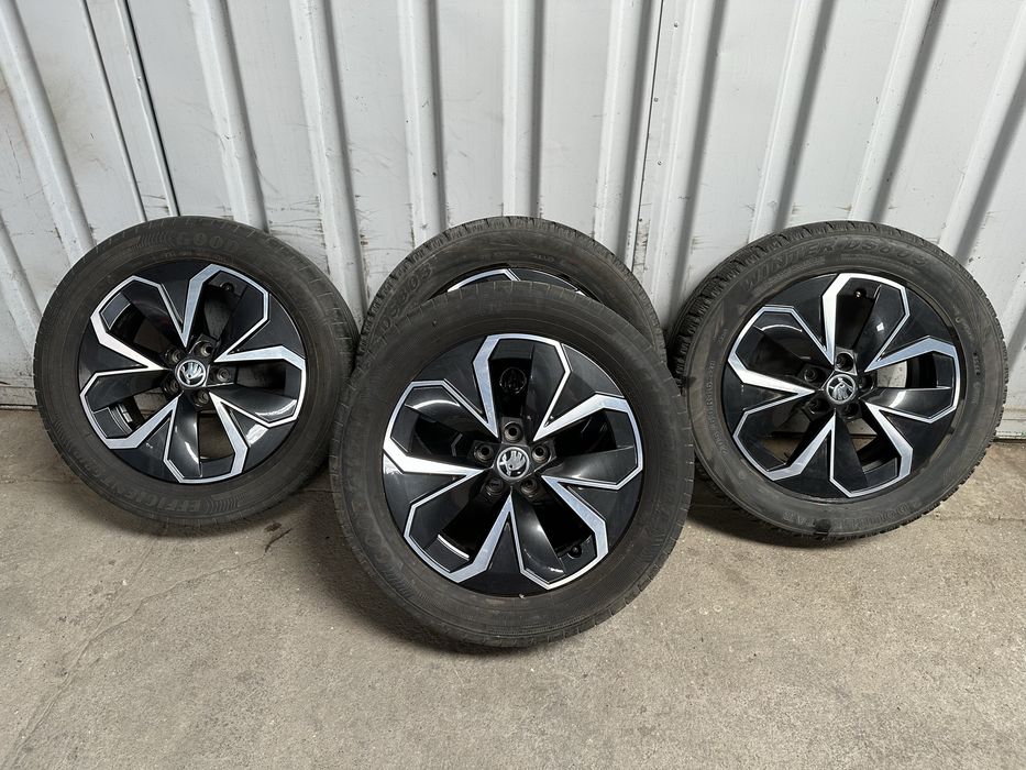 Set 4 jante aliaj originale Škoda R16 5x100 ET38 + anvelope 205/55 R16