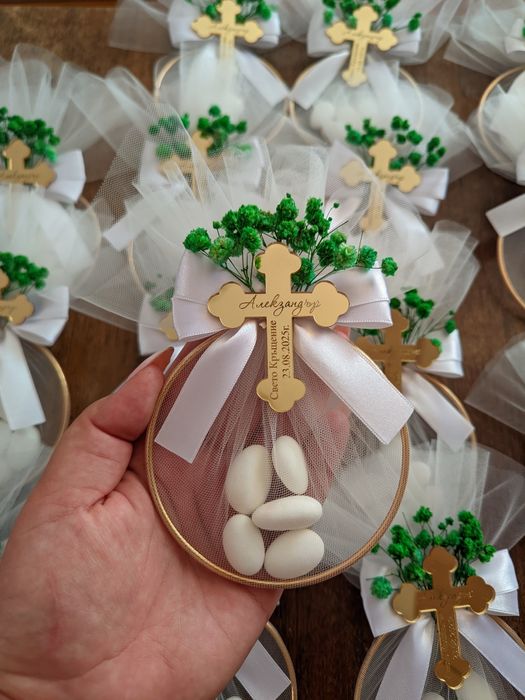 Подаръци за гости кръщене, захаросан бадем