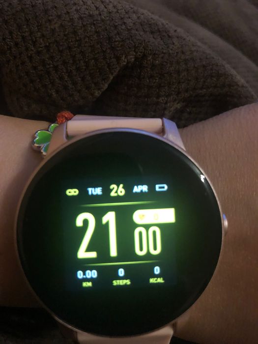 Смарт часовник Maxcom - FW32, 1.3", розов с розова каишка и черен