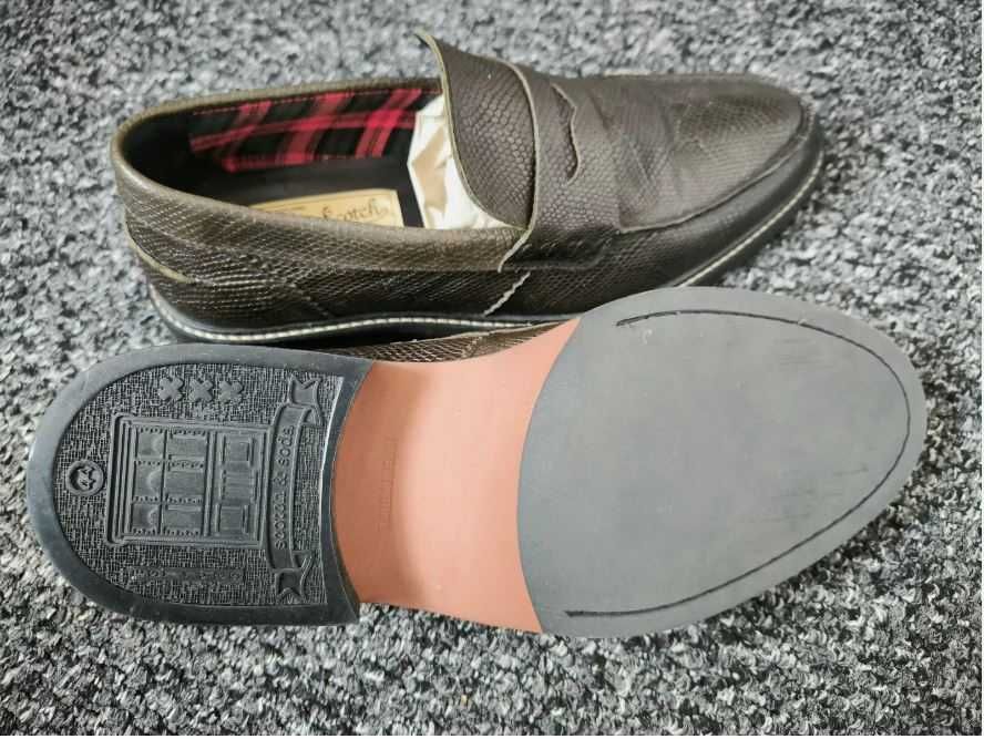 Scotch&Soda PREMIUM Leather loafers snake effect 44