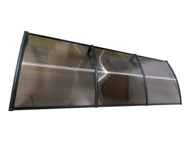 Поликарбонатен навес - черен/кафяв - големи размери