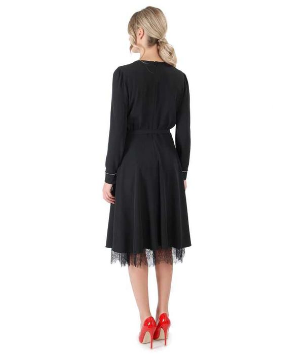 Rochie de seara neagra Yokko, cu cristale Swarovski