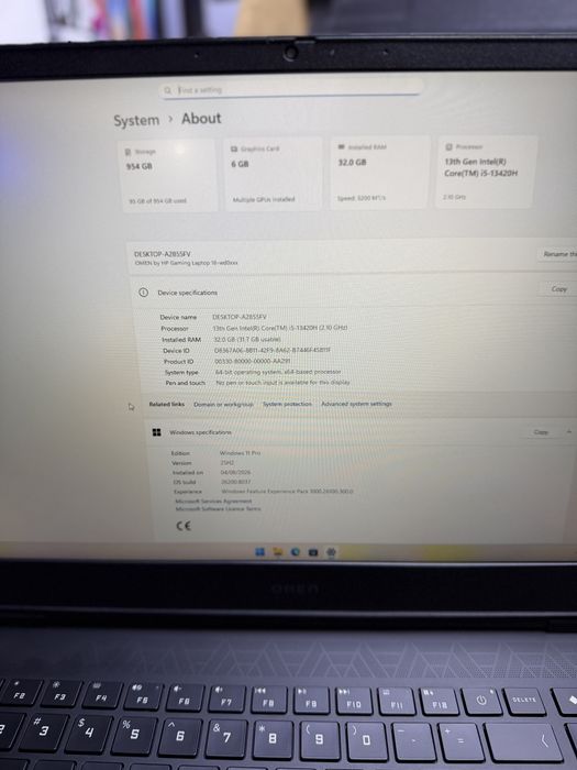 Laptop HP Omen I5-13420H / RTX 4050 / 32GB RAm